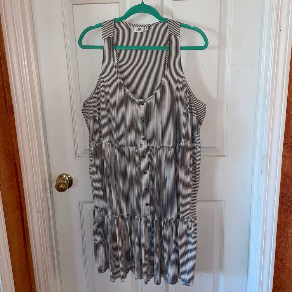 True Craft striped button down dress